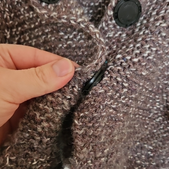 Chic Brown Knit Jacket W Magnetic Button Closure for Kids - Picture 4 of 9